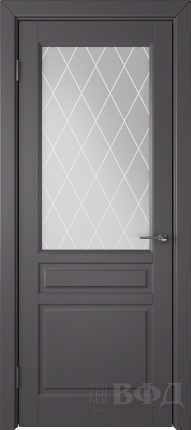 Межкомнатная дверь эмаль VFD Стокгольм, остеклённая, графит