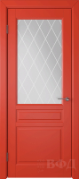 Межкомнатная дверь эмаль VFD Стокгольм, остеклённая красный