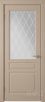 Межкомнатная дверь эмаль VFD Стокгольм, остеклённая, латте