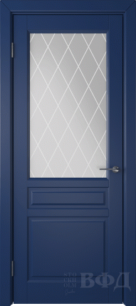Межкомнатная дверь эмаль VFD Стокгольм, остеклённая, синий