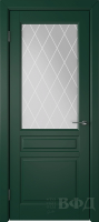 Межкомнатная дверь эмаль VFD Стокгольм, остеклённая, зеленый