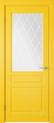 Межкомнатная дверь эмаль VFD Стокгольм, остеклённая желтый