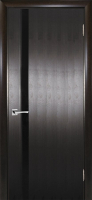Межкомнатная дверь шпон Текона Страто 01, остекленная, черный тонированный дуб