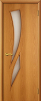 Межкомнатная дверь ламинированная Стрелиция, остеклённая, миланский орех