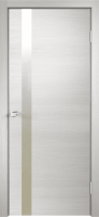 Межкомнатная дверь экошпон Velldoris TECHNO Z1, остеклённая, дуб белый поперечный
