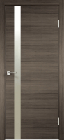Межкомнатная дверь экошпон Velldoris TECHNO Z1, остеклённая, дуб серый поперечный