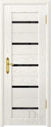 Межкомнатная дверь Техно-1, до, ясень белый (черное)