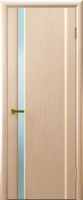Шпонированная межкомнатная дверь Техно-1, остекленная, Регидорс, беленый дуб