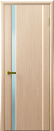Шпонированная межкомнатная дверь Техно-1, остекленная, Регидорс, беленый дуб