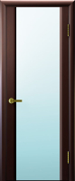 Шпонированная межкомнатная дверь Техно-3, остеклённая, белое лакобель Регидорс венге