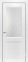 Межкомнатная дверь экошпон Мариам Техно 702, остекленная, белоснежный