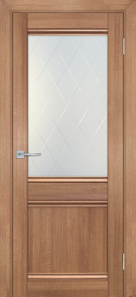 Межкомнатная дверь экошпон Мариам Техно 702, остекленная, миндаль