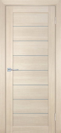 Межкомнатная дверь экошпон Мариам Техно 708, остекленная, капучино