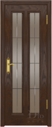 Межкомнатная дверь шпонированная DioDoor Тесей ФС, остеклённая, американский дуб коньячный