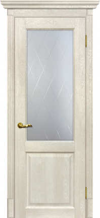 Межкомнатная дверь экошпон Мариам Тоскана-1, остекленная, бьянко