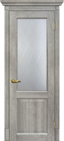 Межкомнатная дверь экошпон Мариам Тоскана-1, остекленная, чиаро гриджио