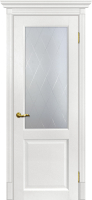 Межкомнатная дверь экошпон Мариам Тоскана-1, остекленная, пломбир