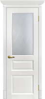Межкомнатная дверь экошпон Мариам Тоскана-2, остекленная, пломбир