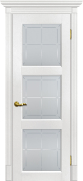 Межкомнатная дверь экошпон Мариам Тоскана-4, остекленная, пломбир