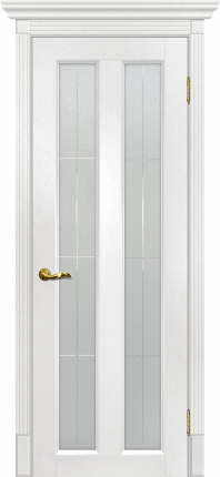 Межкомнатная дверь экошпон Мариам Тоскана-5, остекленная, пломбир