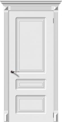 Дверь межкомнатная эмаль Верда Трио фабрика Верда, глухая, белый