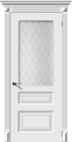 Дверь межкомнатная эмаль Верда Трио фабрика Верда, остеклённая, белый