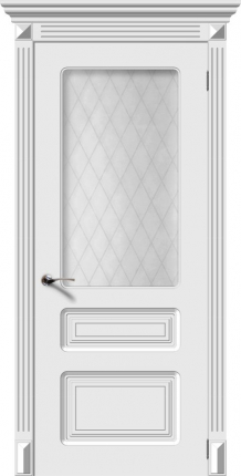 Межкомнатная дверь Трио фабрика Верда, остеклённая, белый