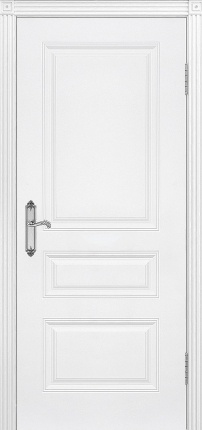 Межкомнатная дверь Трио, глухая, белый, без патины