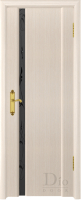Межкомнатная дверь Триумф-1, остеклённая, беленый дуб (черн. с стразами)