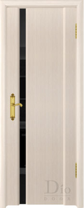 Межкомнатная дверь Триумф-1, остеклённая, беленый дуб (черное)