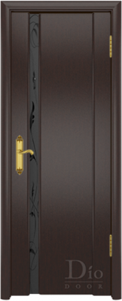 Межкомнатная дверь шпонированная DioDoor Триумф-1, остеклённая, венге черное