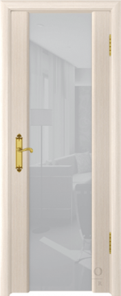 Межкомнатная дверь Триумф-3, остеклённая, беленый дуб (белое)