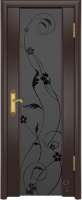 Межкомнатная дверь Триумф-3, остеклённая, венге (черн. с рисунком)