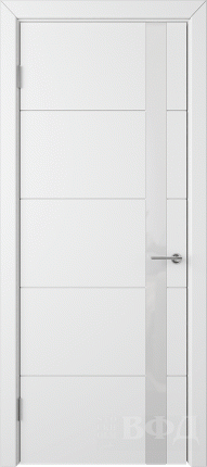 Межкомнатная дверь VFD Тривиа 59ДО0, остеклённая, Polar белый