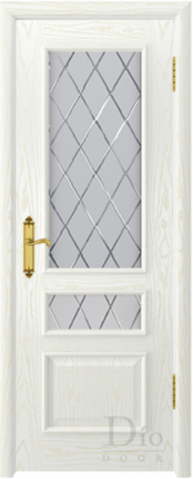 Межкомнатная дверь шпонированная DioDoor Цезарь 2, остеклённая, ясень белый