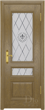 Межкомнатная дверь шпонированная DioDoor Цезарь-2 винтаж, остеклённая, американский дуб светлый