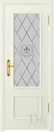 Межкомнатная дверь шпонированная DioDoor Цезарь-2 винтаж, остеклённая, ясень жасмин