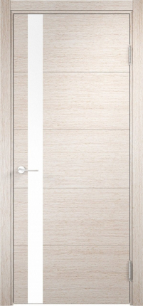 Межкомнатная дверь Турин 03, остеклённая, дуб бежевый вералинга со ст. белое