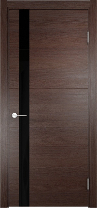 Межкомнатная дверь CPL Турин 03, остеклённая, дуб графит вералинга со ст. черное