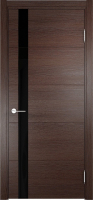 Межкомнатная дверь Турин 03, остеклённая, дуб графит вералинга со ст. черное