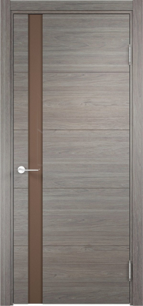 Межкомнатная дверь Турин 03, остеклённая, дуб шервуд вералинга со ст. мокко