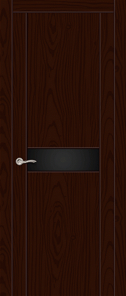 Межкомнатная дверь шпонированная Ситидорс Турин-1, остеклённая, ясень шоколад