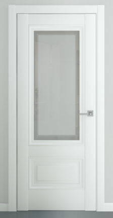 Межкомнатная дверь Турин B2, остекленная, белый