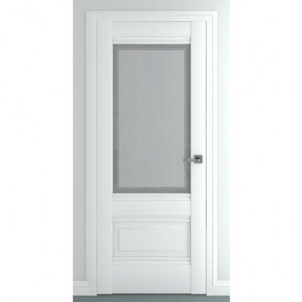 Межкомнатная дверь Турин B4, остекленная, белый