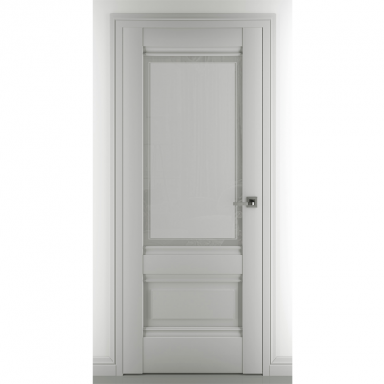 Межкомнатная дверь Турин B4, остекленная, серый