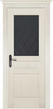 Межкомнатная дверь Валенсия (PIEMONTE), остеклённая, браш эмаль слоновая кость