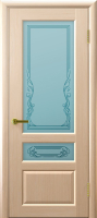 Межкомнатная дверь шпон Luxor Валентия 2, остеклённая, беленый дуб