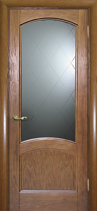 Межкомнатная дверь шпон Текона Вайт 01, остекленная, дуб