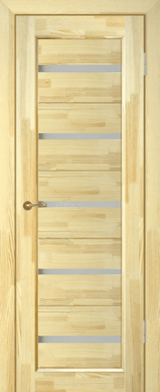 Межкомнатная дверь массив сосны Вега 5, неокрашенная, остеклённая