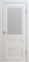 Межкомнатная дверь ВЕНА Багет 1 остекленная ясень белый